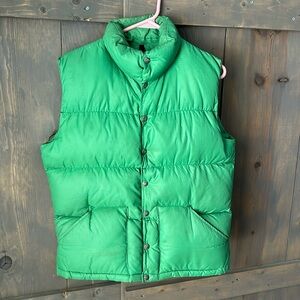 North Face Down Puffer Vest, Women’s S, Vintage 1980s, Snaps, Hand warm Pockets